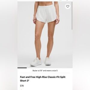 Lululemon fast and free short